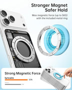 SYNCWIRE Magnetic Phone Ring Holder for MagSafe, 360° Rotation Cell Phone Grip Stand Finger Ring Kickstand Two-Sided Magnet Compatible with iPhone 17 Pro Max 16 15 14 13 12 MagSafe Accessories