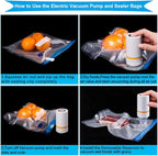 42 PCS Sous Vide Vacuum Sealer Set - 30 Reusable Bags, 5 Clips and Sealing Clips for Anova, Joule Cookers