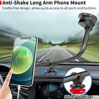 APPS2Car Magnetic Phone Holder for Car, 14-Inch Anti-Shake Windshield Phone Mount for Truck [Flexible Long Arm], Gooseneck Cell Phone Car Mount [6 Strong Magnets] Fit for iPhone & Android Smartphones