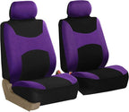 FH Group Front Set Cloth Car Seat Covers for Low Back Car Seats with Removable Headrest, Universal Fit, Airbag Compatible, Se