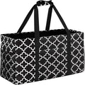 GhvyenntteS Extra Large Utility Tote Bag - Stand Up Utility Tote with Metal Wire Frame & Hard Bottom Board, Reusable Grocery Bags With Handles for Storage, Picnics, Beach, Pool, Laundry, Car, Camping