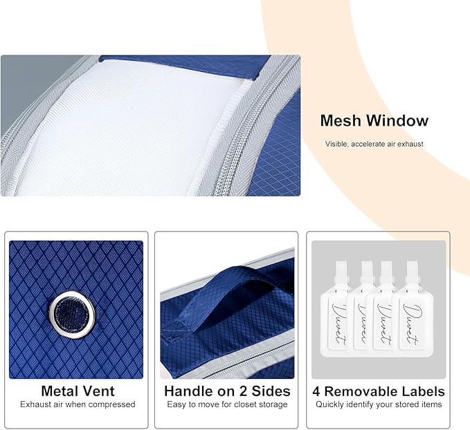 Comforter Storage Bag - Large Capacity Bedding Storage Bags Ultra Space Saving Self Compression Organizer, Washable Compressi