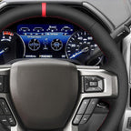 MEWANT DIY Black Smooth Woven Embossed Faux Leather Steering Wheel Cover for Ford F150 F250 F350 Expedition 2018-2021