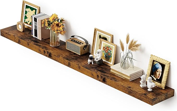 Vivelove 12 Inch Deep Floating Shelves 72 inch Long, 72 x 12 Wide Wall Shelves with Invisible Brackets, for Bedroom Bathroom 