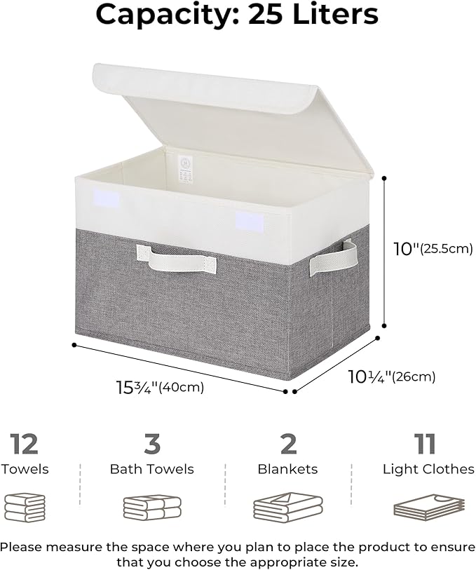 GRANNY SAYS Fabric Storage Boxes, Memory Keepsake Box, Large Storage Bins with Lids, Closet Organizers, Toy Box, Storage Bask