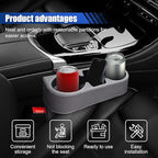 Car Cup Holder, Auto Front Seat Organizer, Multifunctional Cup Drink Holders with PU Leather Cover, Gap Filler Storage Box Coin Bucket Console Side Pocket Cell Mobile Phone Holder (Gray)