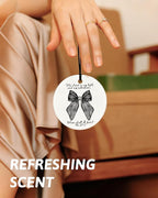 Black Christian Round Car Air Freshener 4 Pcs, Girly Black Bow Floral Religious Hanging Air Freshener for Cars Closet Drawer 