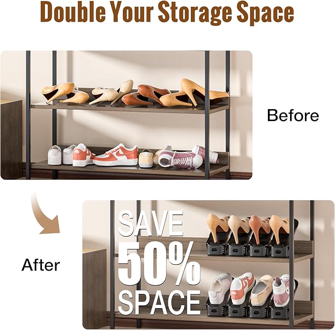 Neprock Shoe Slots Organizer,Shoe Storage Organizer Shoe Rack for Closet Organization,Shoe Slots Organizer De Zapatos Shoe Ho