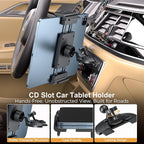 PLDHPRO iPad Holder for Car CD Slot, Adjustable Tablet Mount Air Vent Stand Compatible with 5.1'' -15.6'' Phone, iPad mini/Air/Pro, Galaxy Tab, Z Fold, Vehicle GPS Navigation Accessories