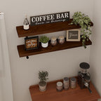 Industrial Pipe Wall Wood Shelves,Real Wooden Shelves 36" inch Long Walnut Color with 1.2 inches Thick Modern Floating Shevle