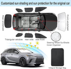 TINGLU Window Shades for Lexus RX 2023-2025 2026 Accessories Car Side Full Windows Rear Triangular Windshield Sun Shade Sun UV Rays & Privacy Protection for Camping,Napping,and Relaxing 8PCS