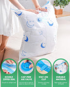 Travel Compression Bags, 25 Pack Vacuum Storage Bags with 1500mAh Rechargeable Battery, Vacuum Seal Bag for Space Saving Clot