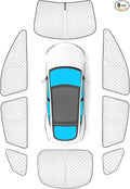 KMF 8pcs Thicken Sun Shades for Tesla Model S 2012-2025(Not for Plaid or Long Range) Accessories,Windshield Sunshade Car Window Covers for Side Rear, UV Block and Blackout Privacy for Car Camping