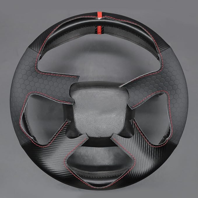 MEWANT DIY Steering Wheel Cover for Chevy Silverado 1500 Astro Blazer C/K Made of PU Carbon Fiber Embossed Faux Leather