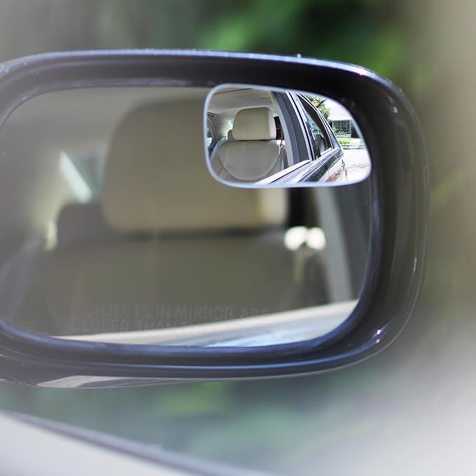 Blind Spot Mirrors for Cars - by Safe View Company - Change Lanes Confidently - Made from Real Convex Glass - Long Lasting - Easy Peel & Stick (Falcon), SVCBAME23