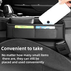 2 Pack Premium Car Seat Gap Filler Organizer - Universal Storage Box with Card Slots for Phones/Keys/Glasses, Fits Cars, SUVs & Trucks (Orange)