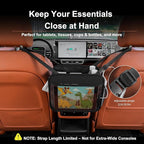 Car Organizer Bag for Back Seat Front Seat or Between Seats Premium PU Leather Hanging Storage Caddy with Tablet Holder Tissue Box Cup Bottle Holders Mesh Pockets for Kids Adults