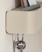 Kazai. Key Holder for Wall 'Tone' | Minimalist Key Hooks Design from Berlin | Modern Key Hanger with Metal Shelf | Key Hook W