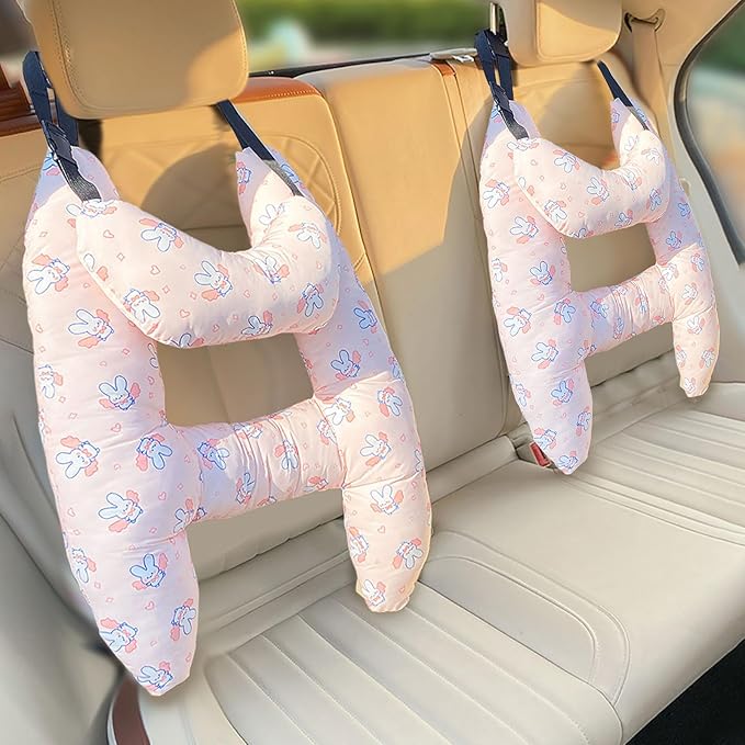 Upgraded Car Headrest Pillow Seatbelt Adjuster Pillow for Kids H Shaped Travel Pillow Cushion for Child Sleeping Neck Shoulde