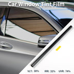 Carbon 1 PLY Car Window Tint Film VLT 38% IRR 32% UVR 74% Light Black 14.76 ft x 29.92 Inch Privacy Film 1mil PET 1 Pc
