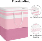 StorageRight Large Collapsible Laundry Basket Hamper with Easy Carry Handles，Freestanding Clothes Hampers for Laundry, Bedroo