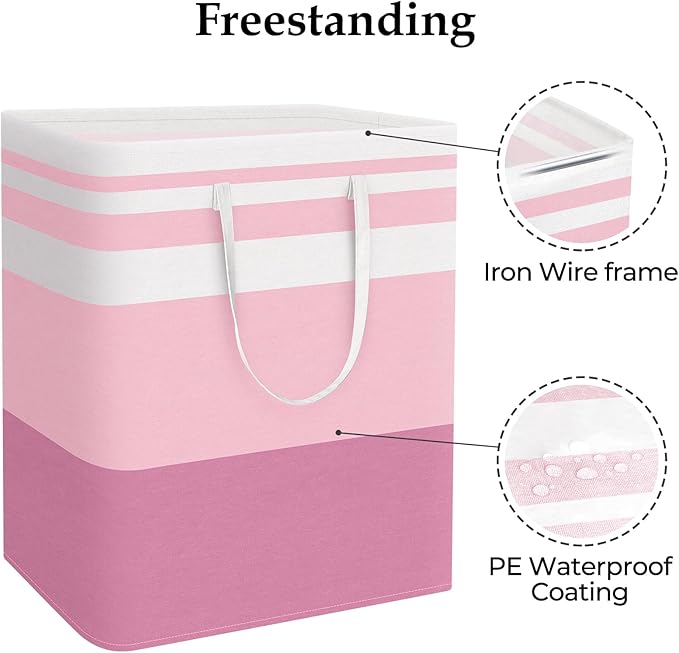 StorageRight Large Collapsible Laundry Basket Hamper with Easy Carry Handles，Freestanding Clothes Hampers for Laundry, Bedroo