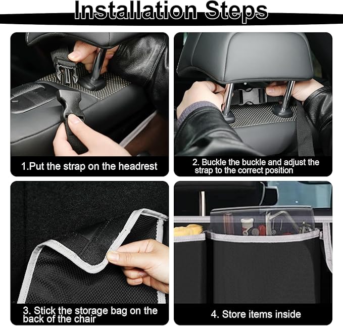 UYYE Trunk Hanging Organizer, Backseat Bag, Car Interior Accessories with 4 Pockets & 2 Mesh Pouches for Groceries, Will