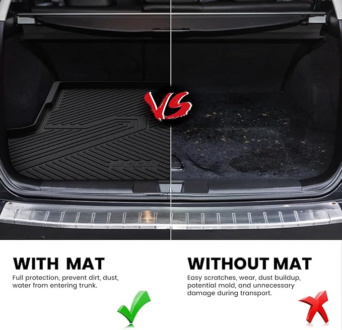 LASFIT Cargo Mat for Subaru Outback 2020-2025, All Weather TPE Custom Fit Easy Clean Durable No-Curling Trunk Mat for Outback 2025 2024 2023 2022 2021 2020 Trunk Liner, Black
