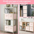 Criusia Storage Cubes - 13 Inch Heavy Duty Fabric Storage Bins for Shelves Closet Cube Organizer - 8 Pack Collapsible Cube St