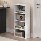 Furinno Basic Book Shelf, 4-Tier Bookcase with Open Shelf, Bookshelf, Cube Storage Organizer, 7 x 17 x 35, for Living Room, B