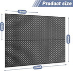 WALMANN 4-Pack 12"x16" Metal Pegboard Panels for Garage, Tool Organizer Pegboard for Pegboard Hooks - Compatible with 1/8" & 