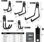 KOFANI Steel Garage Storage Hooks - 16 Pack Anti-Slip Coating, Heavy Duty Wall Mount Hooks for Hanging Bike, Ladder, Garden T