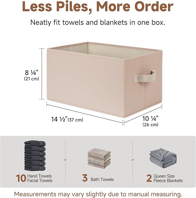 StorageWorks Closet Organizer Storage Baskets, Fabric Storage Bins for Shelves, Closet Organization and Storage Basket, Organ