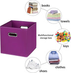 Fabric storage bins Cubes, Fabric Cube Organizer with Handle, Foldable Cube Bins for Cloth or Accessary Storage, 11x11x11, Se