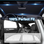 KMF 8pcs Thicken Full Window Sun Shades for Porsche Macan 2014-2024 Accessories, Windshield Sunshade Car Window Covers for Side Rear, UV Block and Blackout Privacy for Car Camping Outdoor