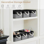 Storage Baskets for Shelves 11.8x7.9x5.2 Inch, Foldable Fabric Storage Bins with Handles, Small Storage Baskets for Organizin