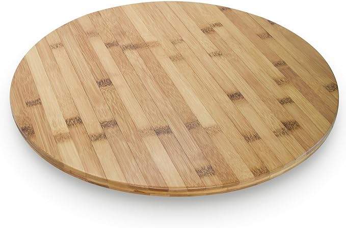 Bamboo Lazy Susan Spinning Turntable for Kitchen Storage and Table (21 inch)
