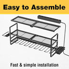 YYR Heavy Duty Power Tool Organizer with Charging Station, Cordless Drill Hanger Storage Rack, Battery Tools Holder Wall Moun