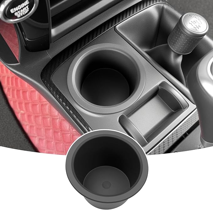 Cup Holder Insert for 2010-2024 Toyota 4Runner Center Console Cupholder Coaster Liner Replaces Mat for 4 Runner Interior Accessories Black(Center Console Left Front, 1PCS)