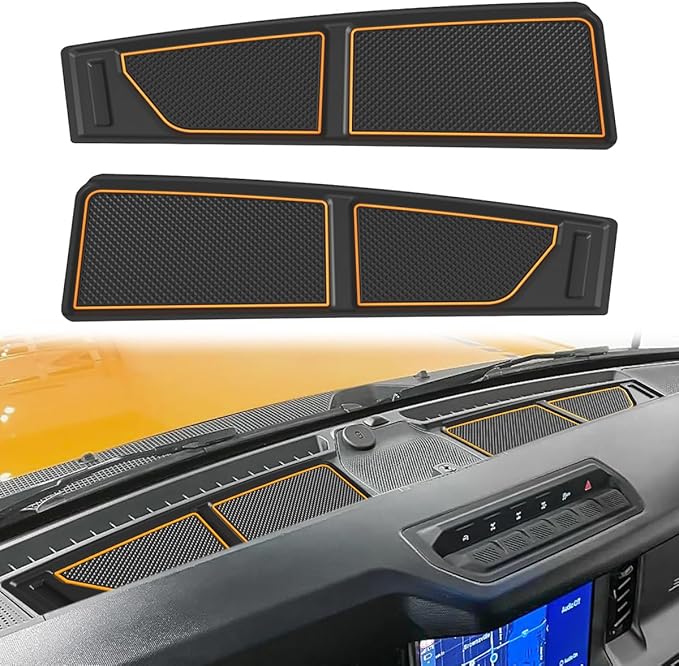 Auovo Dash Cover Tray Fit for Ford Bronco Accessories 2026 2025 2021 2022 2023 2024 Anti-Slip Silicone Dashboard Mat fit Bron