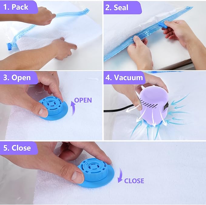 Electric Pump for Vacuum Storage Bags, Travel Vacuum Pump for Various Vacuum Seal Bags Portable Vacpack Air Pump for Compress