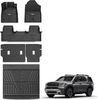 3W Floor Mats and Cargo Mat for Honda Passport 2026, All Weather TPE Custom Fit Passport Floor Liner 1st & 2nd Row & Trunk Mat with Backrest Mat, Full Set for 2026 Honda Passport Accessories, Black