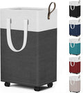 HomeHacks 75L Waterproof Rolling Laundry Hamper - Collapsible Clothes Basket with 4 Wheels for Bathroom, Laundry Room & Dorm,