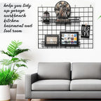 Blulu 4 Pcs 15.75 x 3.94 x 1.97 Inch Metal Grid Wall Baskets with Hooks Grid Wall Shelves Hanging Wire Basket Multi Function 