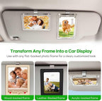 6-Pack Premium Stainless Steel Clips with 3M Adhesive – DIY Car Sun Visor Mounting Kit for Photo Frames (Not Included), Strong Hold Accessory for Custom Displays, Versatile for Home & Office & Use