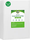 Syntus Vacuum Sealer Bags for Food, 100 Count Quart 8" x 12" Commercial Grade PreCut Bag, BPA Free Food Vac Bags for Storage,