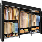Ulif E13C Pro Heavy Duty Closet Organizer System，Freestanding Clothing Racks for Hanging Clothes，Adjustable Garment Rack 75" 