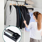 Pull Down Clothes Rail,Extendable Wardrobe Rod,Heavy Duty Hanger,Adjustable Telescopic Lift Rod,for Hanging Clothes Wardrobe,