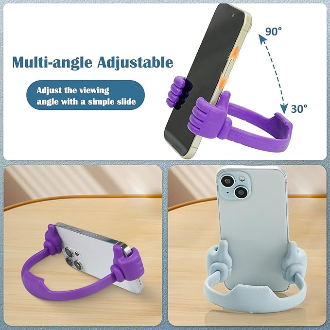 Honsky Thumbs-up Cell Phone Stand, Pack of 7, Universal Flexible Multi-Angle Cute Desk Desktop Phone Holder, Compatible with Android Switch Nintendo Tablet, Assorted Colors, Bundle