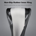 Ergocar Car Steering Wheel Sleeve, Round Forged Carbon Fiber and Leather Material Steering Wheel Sleeve, 37-38cm/14.5-15inch, Non-Slip, Soft, Breathable, Sports Style